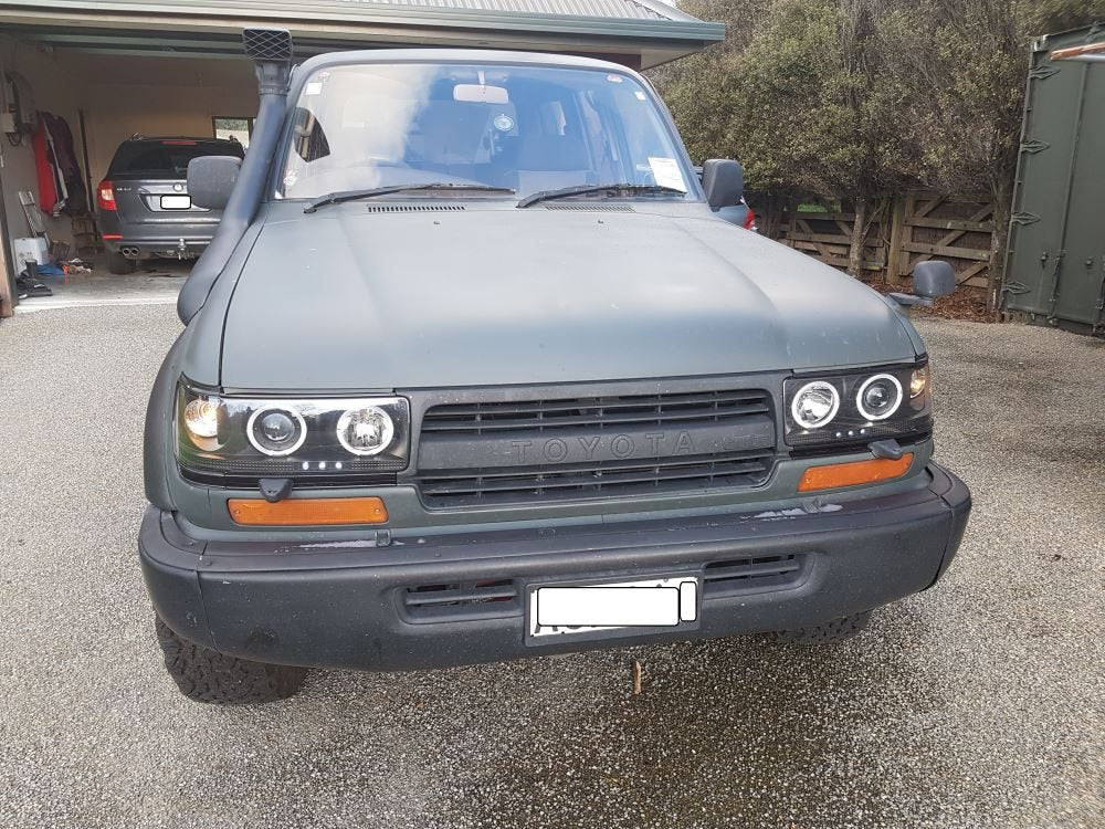 EuroBlack Projector Headlights Led Rings to suit Toyota LandCruiser FJ80/82 - Prolink Performance
