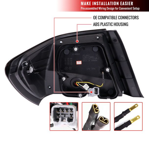 SpecD Blk Edition Full LED Tail-lights 3D RED Bar to fit Impreza 08-13 Sedan - Prolink Performance