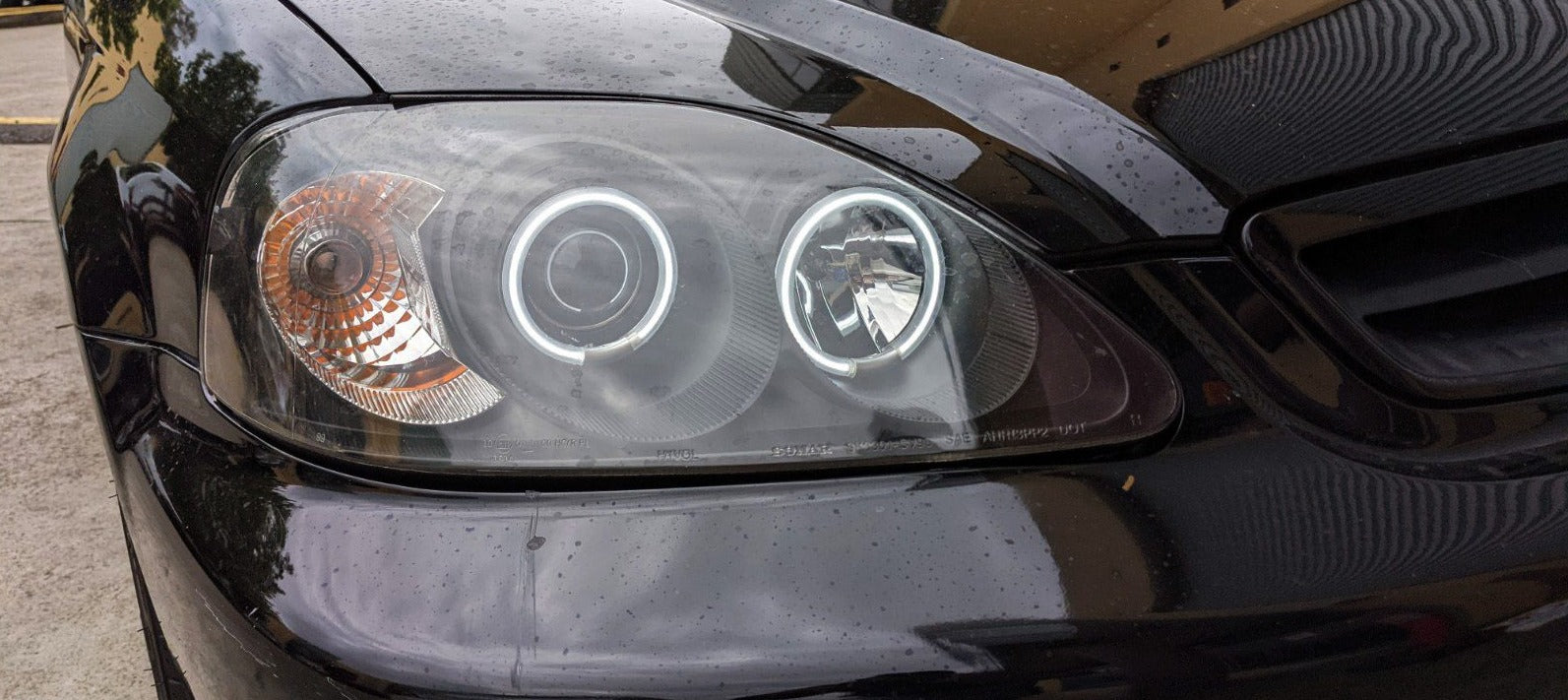Honda EK CIVIC 95~98 Euro Black Housing Projector Headlights HALO RINGS 2D/3D/4D - Prolink Performance