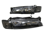 JDM Black OE Headlights & Black Corner Lights for 96-98 Nissan Silvia S14 200SX S2 Head lights