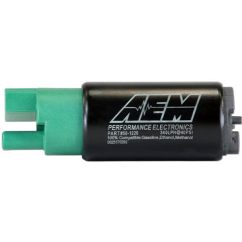 AEM 340LPH E85-COMPATIBLE HIGH FLOW IN-TANK FUEL PUMP 65mm Body - Inline Inlet/340LPH@40psi/Not application specific - Front - Prolink Performance