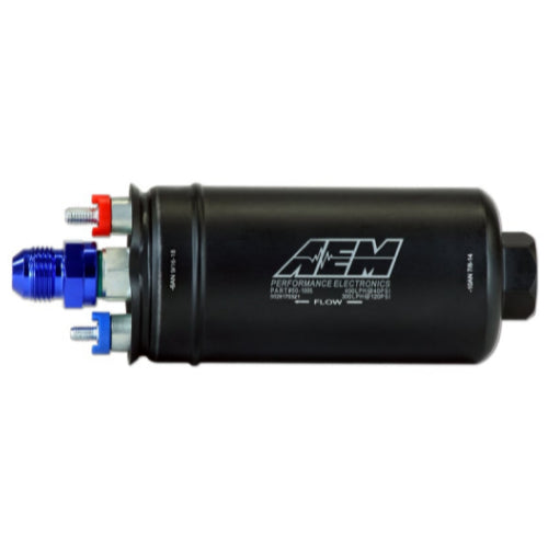 AEM 400LPH (AN) INLINE HIGH FLOW FUEL PUMP Inlet -10AN - Outlet -6AN - front - Prolink Performance