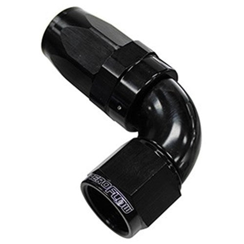 Aeroflow 150 Series Taper One-Piece Full Flow Swivel 90° Hose End -6AN - AF153-06BLK