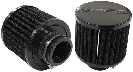 Aeroflow Black Clamp On Breather 3" (76.2mm) O.D. x 2-1/2" (63.5mm) High, 1-1/4" (31.75mm) Flange Inside Diameter  AF2271-1390 - Prolink Performance