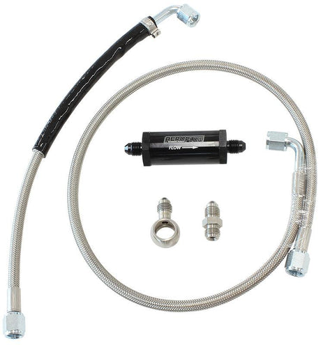 Aeroflow Turbo Oil Feed Line Kit Suit Ford FG XR6, Includes 40 Micron Oil Filter AF30-1005 - Prolink Performance