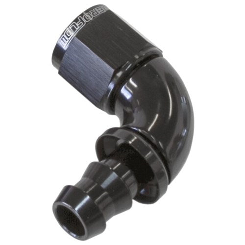Aeroflow 510 Series Full Flow Tight Radius Push Lock 90° Hose End -8AN Black - AF513-08BLK
