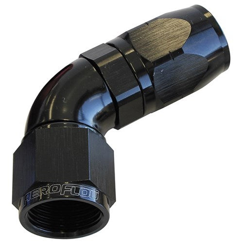 550 Series Cutter One-Piece Full Flow Swivel 60° Hose End -6AN Black - AF558-06BLK