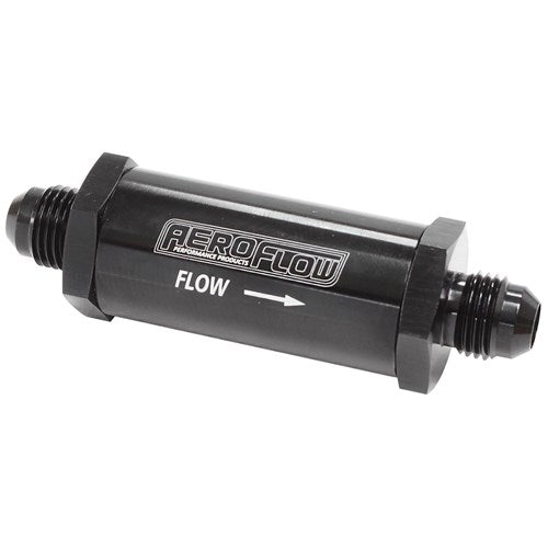 Aeroflow 6AN Turbo Inline Oil Filter 30 Micron - AF607-06BLK