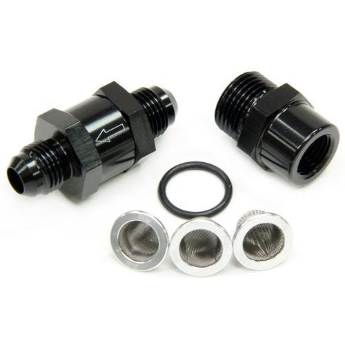 Inline Fuel & Oil Filter -6AN Black Finish. Includes 30, 80 and 150 Micron Elements