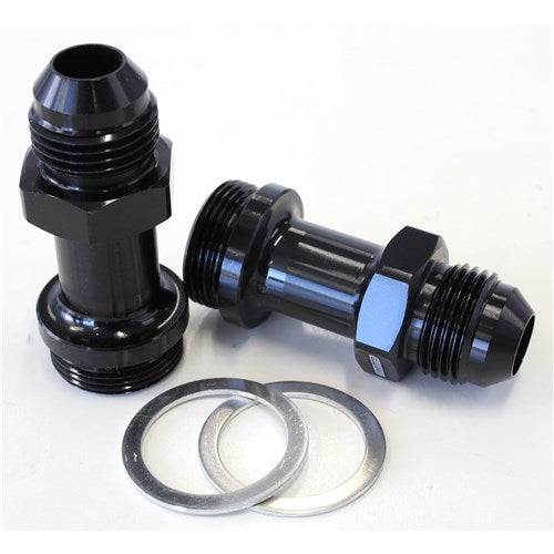 Carburettor Adapter - Male 7/8" x 20 to -8AN Black Finish. Suit Holley Inlet Feed - AF700-08BLK