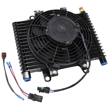 Competition Oil & Transmission Cooler 1/2" NPT, 13-1/2" x 9" x 3-1/2", with Fan & - Prolink Performance