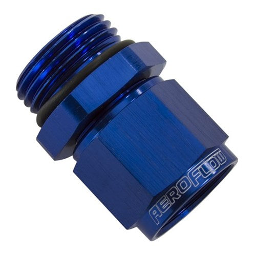 Aeroflow Male -12 ORB to Female -8AN Swivel Adapter - Blue - AF907-08-12