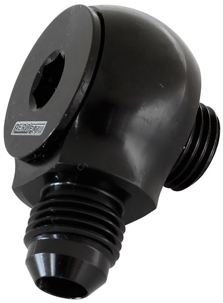 Aeroflow 90° Low Profile -6ORB to -6AN Male Adapter AF909-06BLK - Prolink Performance