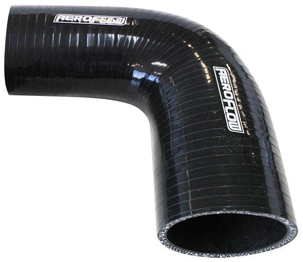Aeroflow Gloss Black 90° Silicone Reducer / Expander Hose 3" (76mm) to 2-1/2" (63mm) I.D - Prolink Performance