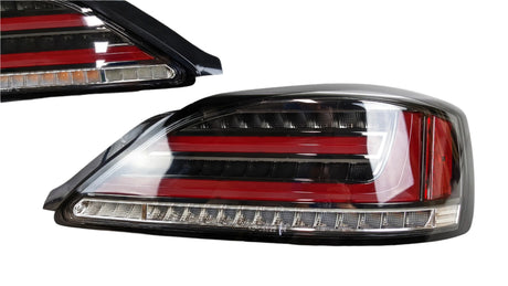 Black Fiber Sequential LED Taillights for 99-02 Nissan Silvia 200SX S15 Spec R tail lights