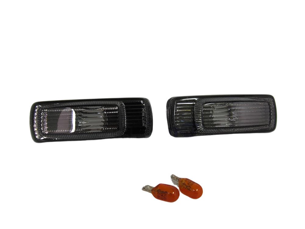 Black Smoke Side Marker Indicator Signal Lights for 91-98 Nissan 180SX RPS13 Silvia