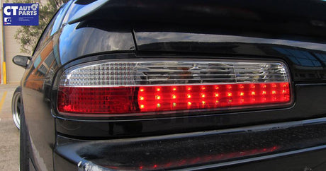 Clear Red LED Tail Lights for 89-94 Nissan Silvia S13 DMAX taillights