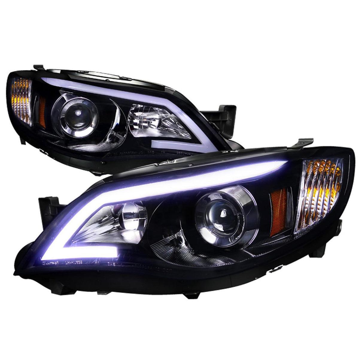 Spec D BLK Edition Headlights Neon Bar to fit Impreza WRX 08-14 GR GE HeadlightsProlink Performance