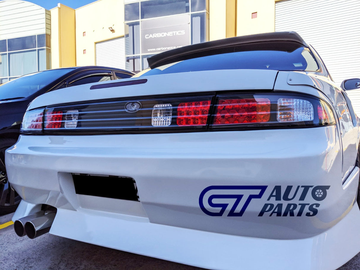 DMAX Black LED Taillights & Black Garnish for 93-98 NISSAN SILVIA S14 200SX