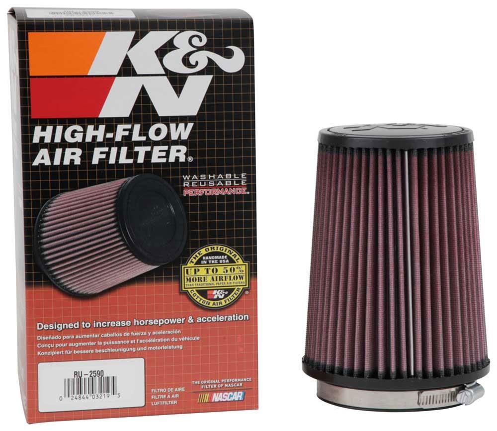 K&N Universal Clamp On Round Tapered Filter Fits 4 in (102 mm) (KNRU-2590) - Prolink Performance