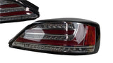 Smoke Fiber Sequential LED Taillights for 99-02 Nissan Silvia 200SX S15 Spec R black chrome tail lights