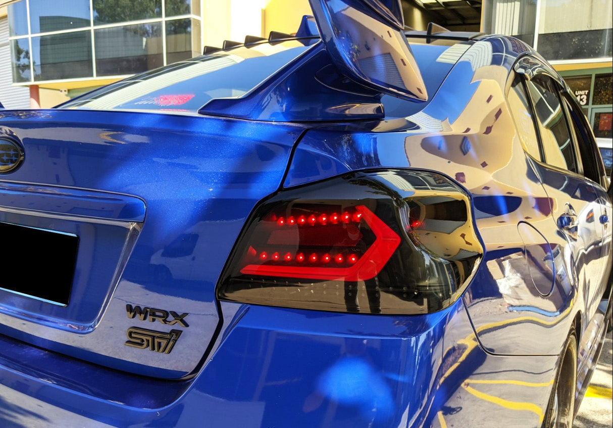 V5 Smoke Black Full LED Tail lights Dynamic Indicator for 15-21 Subaru WRX STI taillights