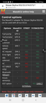 Nissan Skyline GTS/GT-R R32/33 MaxxECU RACE Plugin STANDARD