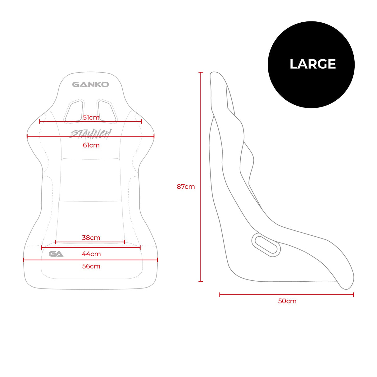 GANKO JP - STAUNCH FIXED BACK - LION PRINT - Prolink Performance